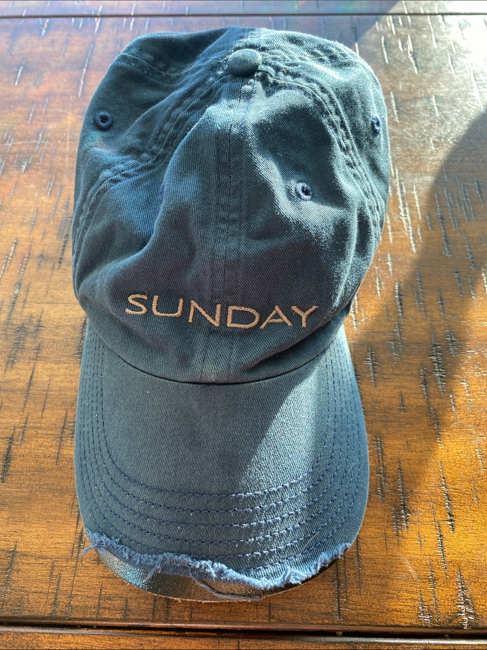 Reebok X Vetements Navy Blue 'SUNDAY' Embroidered Baseball Cap